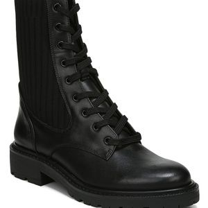 Mixed media combat boots